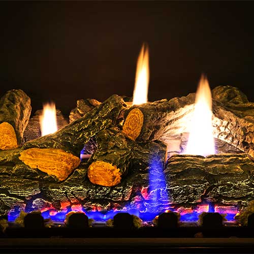 Burning Gas Logs