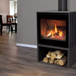 Stock Image - Enviro The Cube Enviro Gas Freestanding & Legs & Traditional Stove - Chimney Doctors of Colorado