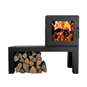 Stock Image - MF Fire - Nova Bench Wood Burning Stove MF Fire - Chimney Doctors of Colorado