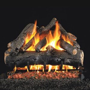 Stock Image - Peterson - American Oak Real Fyre Gas Vented Gas Log Set Log Set & Burner - Chimney Doctors of Colorado