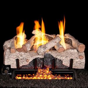 Stock Image - Peterson - Charred Alpine Birch Real Fyre Gas Vent-Free Gas Log Set Log Set & Burner - Chimney Doctors of Colorado