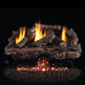 Stock Image - Peterson - Charred Aged Split Oak Real Fyre Gas Vent-Free Gas Log Set Log Set & Burner - Chimney Doctors of Colorado
