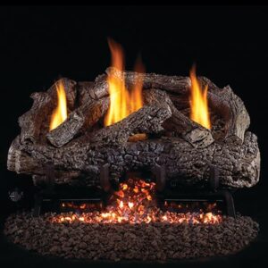 Stock Image - Peterson - Charred Frontier Oak Real Fyre Gas Vent-Free Gas Log Set Log Set & Burner - Chimney Doctors of Colorado