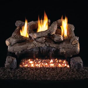Stock Image - Peterson - Evening Fyre Real Fyre Gas Vent-Free Gas Log Set Log Set & Burner - Chimney Doctors of Colorado