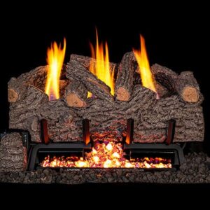 Stock Image - Peterson - Gnarled Oak Real Fyre Gas Vented Gas Log Set Log Set & Burner - Chimney Doctors of Colorado