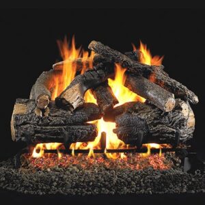 Stock Image - Peterson - Pioneer Oak Real Fyre Gas Vented Gas Log Set Log Set & Burner - Chimney Doctors of Colorado