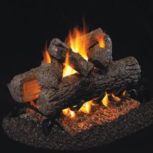Stock Image - Peterson - Golden Oak Real Fyre Gas Vent-Free Gas Log Set & Vented Gas Log Set Log Set & Burner - Chimney Doctors of Colorado