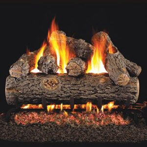 Stock Image - Peterson - Golden Oak Designer Plus Real Fyre Gas Vented Gas Log Set Log Set & Burner - Chimney Doctors of Colorado
