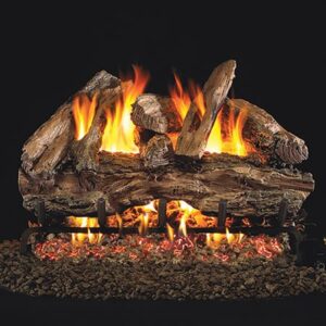 Stock Image - Peterson - Red Oak Real Fyre Gas Vented Gas Log Set Log Set & Burner - Chimney Doctors of Colorado
