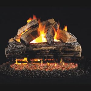 Stock Image - Peterson - Split Oak or Burnt Split Oak Real Fyre Gas Vent-Free Gas Log Set & Vented Gas Log Set Log Set & Burner - Chimney Doctors of Colorado