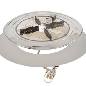 Stock Image - The Outdoor GreatRoom - 20" Round Crystal Fire Plus Gas Burner Insert and Plate Kit The Outdoor Greatroom Company Gas Burner Insert - Chimney Doctors of Colorado