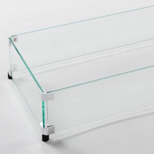 Stock Image - The Outdoor GreatRoom -  12" x 108" Linear Glass Wind Guard The Outdoor Greatroom Company Fire Pit Accessory - Chimney Doctors of Colorado