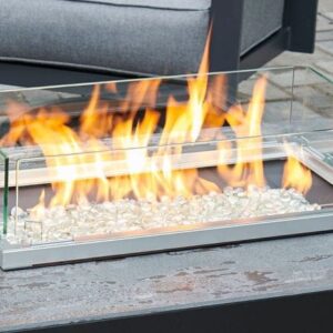 Stock Image - The Outdoor GreatRoom - 12" x 24" Linear Folding Glass Wind Guard The Outdoor Greatroom Company Fire Pit Accessory - Chimney Doctors of Colorado