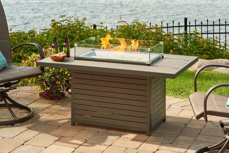 Stock Image - The Outdoor GreatRoom - Brooks Rectangular Gas Fire Pit Table The Outdoor Greatroom Company Gas Fire Table - Chimney Doctors of Colorado