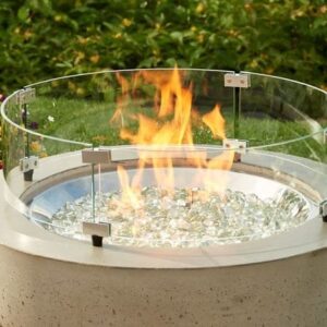 Stock Image - The Outdoor GreatRoom - 20" Round Glass Wind Guard The Outdoor Greatroom Company Fire Pit Accessory - Chimney Doctors of Colorado