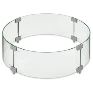 Stock Image - The Outdoor GreatRoom - 25" Round Glass Wind Guard The Outdoor Greatroom Company Fire Pit Accessory - Chimney Doctors of Colorado