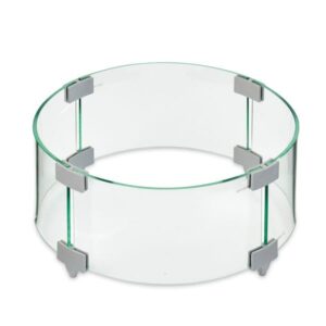 Stock Image - The Outdoor GreatRoom - 12" Round Glass Wind Guard The Outdoor Greatroom Company Fire Pit Accessory - Chimney Doctors of Colorado