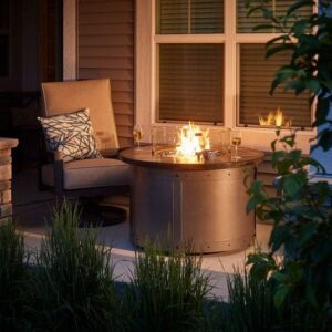 Stock Image - The Outdoor GreatRoom - Edison Round Gas Fire Pit Table The Outdoor Greatroom Company Gas Fire Table - Chimney Doctors of Colorado