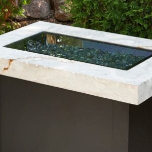 Stock Image - The Outdoor GreatRoom -  12" x 24" Linear Grey Glass Burner Cover The Outdoor Greatroom Company Fire Pit Cover - Chimney Doctors of Colorado