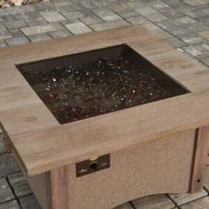 Stock Image - The Outdoor GreatRoom - 24" x 24" Square Grey Glass Burner Cover The Outdoor Greatroom Company Fire Pit Cover - Chimney Doctors of Colorado