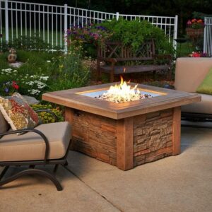 Stock Image - The Outdoor GreatRoom - Sierra Square Gas Fire Pit Table The Outdoor Greatroom Company Gas Fire Table - Chimney Doctors of Colorado